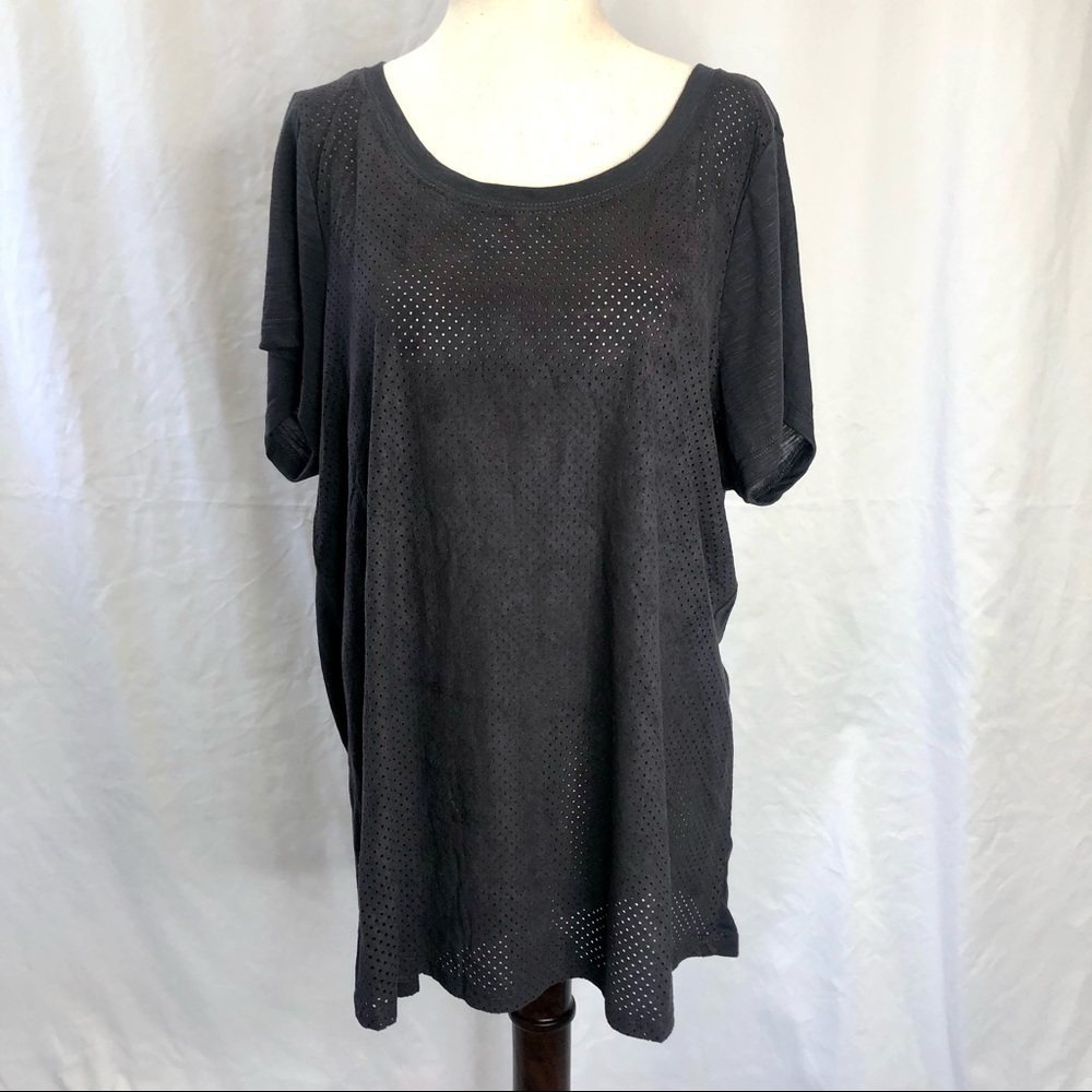 NWT Torrid grey perfed suede tee size 1